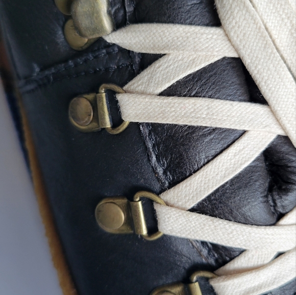 New Size 42 F-troupe Crepe Sole Hiking Black Sheep Fur Boots. - Picture 9 of 12